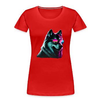 Alaskan Malamute Dogs Alaskan Malamutes - Frauen Premium Bio T-Shirt - Rot - Vorne - Mia (176cm)