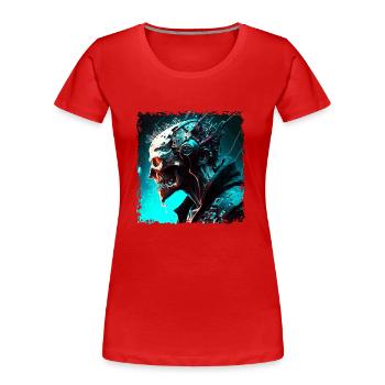 Cyborg or monster as Cyber Android of the future - Women's Premium Organic T-Shirt - red - Front - Mia (176cm)