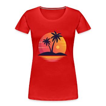 Sonnenuntergang - Frauen Premium Bio T-Shirt - Rot - Vorne - Mia (176cm)