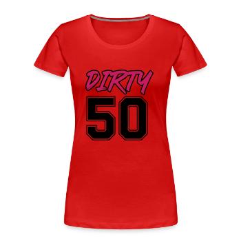 sale 50 - T-shirt bio Premium Femme - rouge - Devant - Mia (176cm)