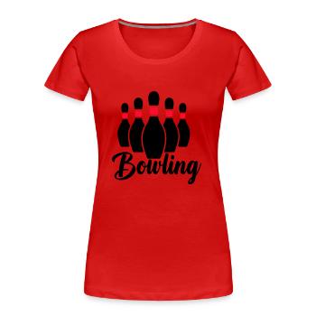 bowling - Frauen Premium Bio T-Shirt - Rot - Vorne - Mia (176cm)