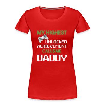 Nerdig Lustig Vatertag Gamer Papa Videospiele - Frauen Premium Bio T-Shirt - Rot - Vorne - Mia (176cm)