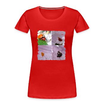 Deux coccinelles dans la planification familiale - T-shirt bio Premium Femme - rouge - Devant - Mia (176cm)