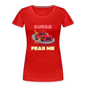 Les freins me craignent - T-shirt bio Premium Femme - rouge - Devant - Mia (176cm)
