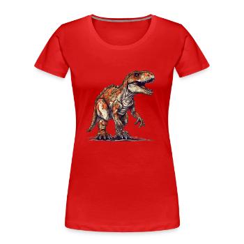 Dino Tyrannosaurus Rex en tant que personnage de jeu vidéo - T-shirt bio Premium Femme - rouge - Devant - Mia (176cm)