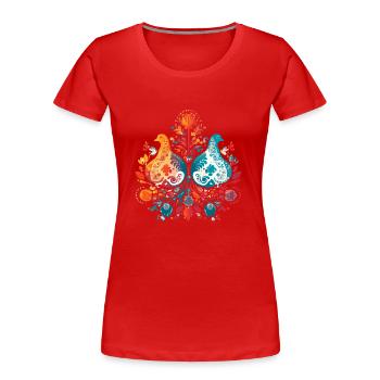 Vintage-Turteltauben - Frauen Premium Bio T-Shirt - Rot - Vorne - Mia (176cm)