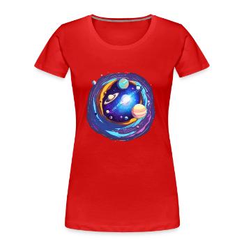Magical Universe - Women's Premium Organic T-Shirt - red - Front - Mia (176cm)