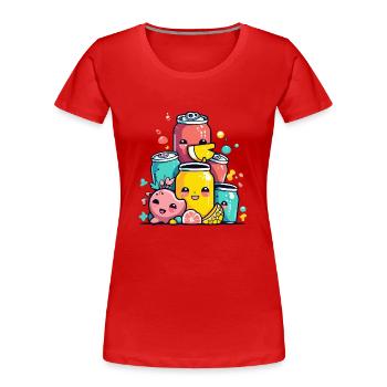 Sodas Kawaii - T-shirt bio Premium Femme - rouge - Devant - Mia (176cm)