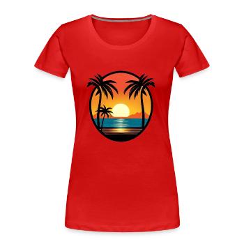 Summer Vibes - Frauen Premium Bio T-Shirt - Rot - Vorne - Mia (176cm)