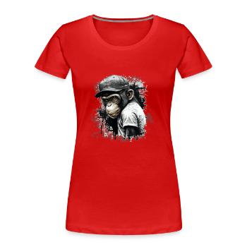 süßer Babyaffe - Frauen Premium Bio T-Shirt - Rot - Vorne - Mia (176cm)