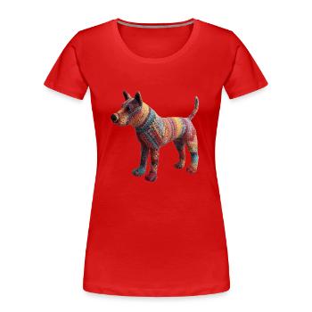 Bekannt wie ein bunter Hund ist eine Redewendung - Frauen Premium Bio T-Shirt - Rot - Vorne - Mia (176cm)