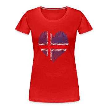 Cœur norvégien - T-shirt bio Premium Femme - rouge - Devant - Mia (176cm)