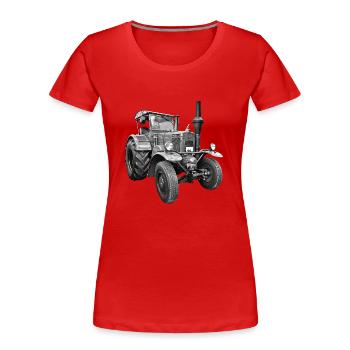 Bulldog - Frauen Premium Bio T-Shirt - Rot - Vorne - Mia (176cm)