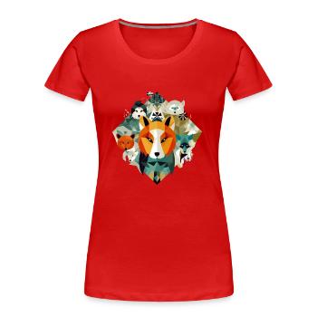 Geometric animals No. 2 - Women's Premium Organic T-Shirt - red - Front - Mia (176cm)