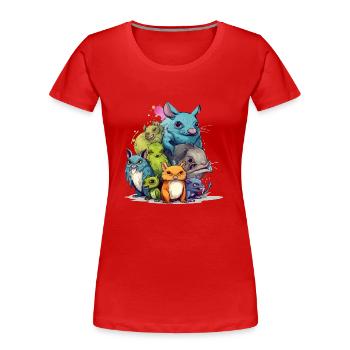 Streums n°2 - Frauen Premium Bio T-Shirt - Rot - Vorne - Mia (176cm)