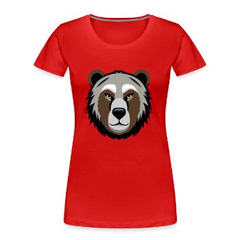 Ours - T-shirt bio Premium Femme - rouge - Devant - Mia (176cm)