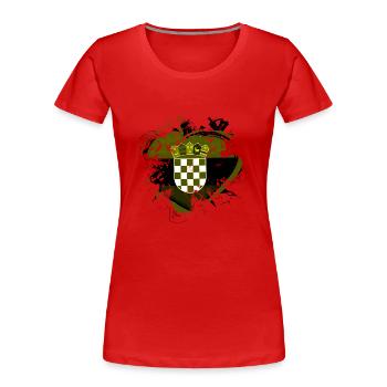 Kroatien hrvatska kroatien hrv reisen europa zagreb - Frauen Premium Bio T-Shirt - Rot - Vorne - Mia (176cm)