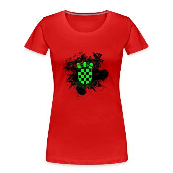 Kroatien hrvatska kroatien hrv reisen europa zagreb - Frauen Premium Bio T-Shirt - Rot - Vorne - Mia (176cm)