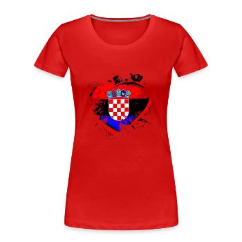 Kroatien hrvatska kroatien hrv reisen europa zagreb - Frauen Premium Bio T-Shirt - Rot - Vorne - Mia (176cm)