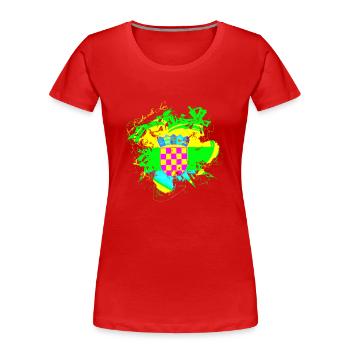 Kroatien hrvatska kroatien hrv reisen europa zagreb - Frauen Premium Bio T-Shirt - Rot - Vorne - Mia (176cm)