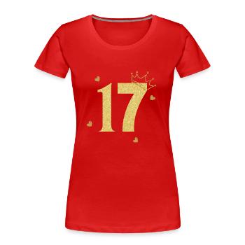 17th anniversary golden crown - Women's Premium Organic T-Shirt - red - Front - Mia (176cm)