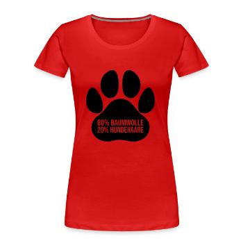 Lustiges Hunde Bild Hundeliebhaber Haustier - Frauen Premium Bio T-Shirt - Rot - Vorne - Mia (176cm)