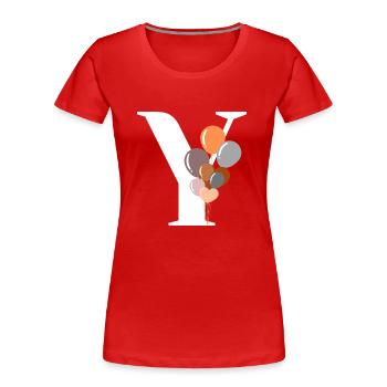 Buchstabe y Geburtstagsballon - Frauen Premium Bio T-Shirt - Rot - Vorne - Mia (176cm)