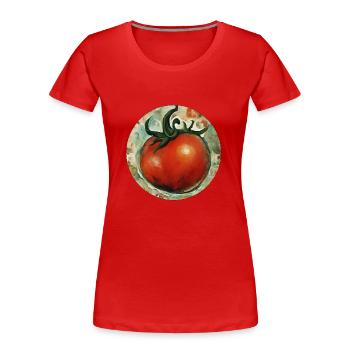 Tomate / Gemüse / Vegetable - Frauen Premium Bio T-Shirt - Rot - Vorne - Mia (176cm)