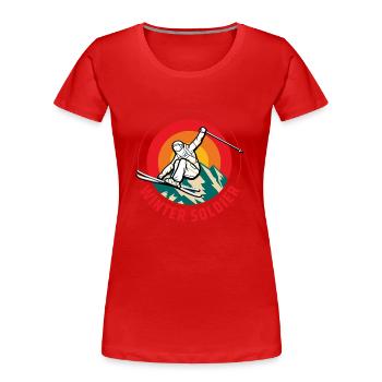 winter soldier ski - Frauen Premium Bio T-Shirt - Rot - Vorne - Mia (176cm)