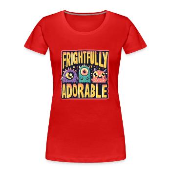 SCHRECKLICH BEZAUBERND - Frauen Premium Bio T-Shirt - Rot - Vorne - Mia (176cm)