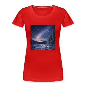 Sternschnuppen Traumhaft Wald/Style shooting stars - Frauen Premium Bio T-Shirt - Rot - Vorne - Mia (176cm)