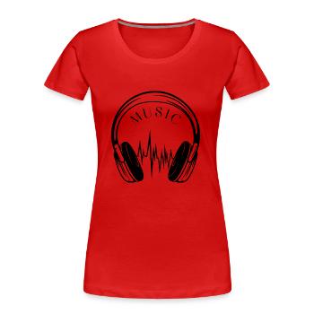 Design simpliste et moderne. Casque audio. Musique - T-shirt bio Premium Femme - rouge - Devant - Mia (176cm)