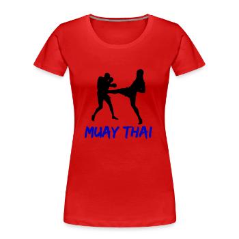 muay thai - Frauen Premium Bio T-Shirt - Rot - Vorne - Mia (176cm)