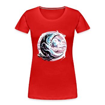 Chrom Halbmonds - Frauen Premium Bio T-Shirt - Rot - Vorne - Mia (176cm)