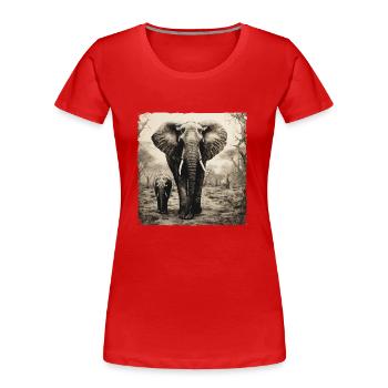 Elephant design for the animal lovers and elephant - Women's Premium Organic T-Shirt - red - Front - Mia (176cm)