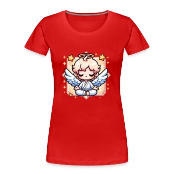 Engel meditieren - Frauen Premium Bio T-Shirt - Rot - Vorne - Mia (176cm)