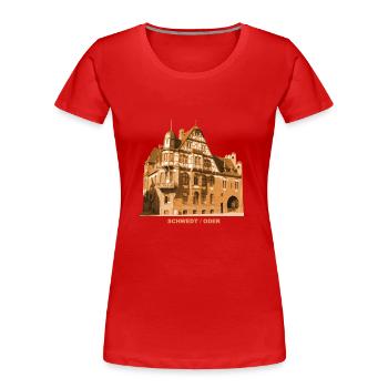 Schwedt or Stadtmühle soap factory Brandenburg - Women's Premium Organic T-Shirt - red - Front - Mia (176cm)