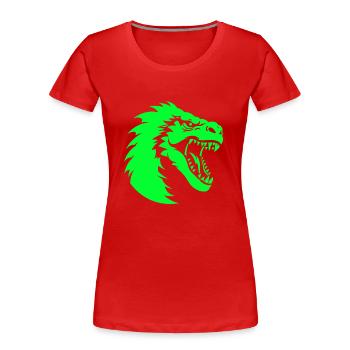 Dinosaur logo - Women's Premium Organic T-Shirt - red - Front - Mia (176cm)