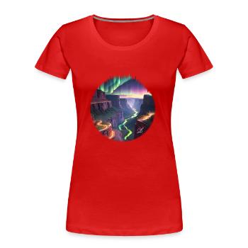 New World - T-shirt bio Premium Femme - rouge - Devant - Mia (176cm)