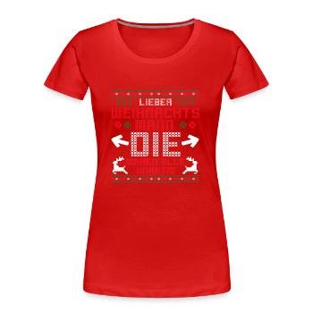 Père Noël Coquine Coquine - T-shirt bio Premium Femme - rouge - Devant - Mia (176cm)
