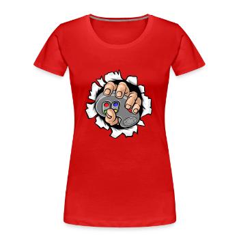 Gamer - Frauen Premium Bio T-Shirt - Rot - Vorne - Mia (176cm)