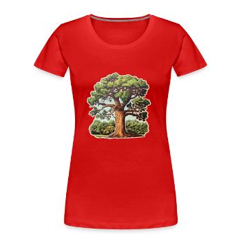 Oak - Women's Premium Organic T-Shirt - red - Front - Mia (176cm)