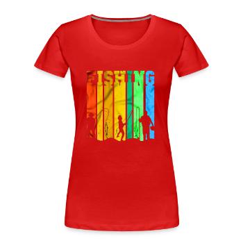 fish, fish, fishing, lake, sea, fishing, fauna, exotic - Women's Premium Organic T-Shirt - red - Front - Mia (176cm)