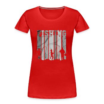 fish, fish, fishing, lake, sea, fishing, fauna, exotic - Women's Premium Organic T-Shirt - red - Front - Mia (176cm)