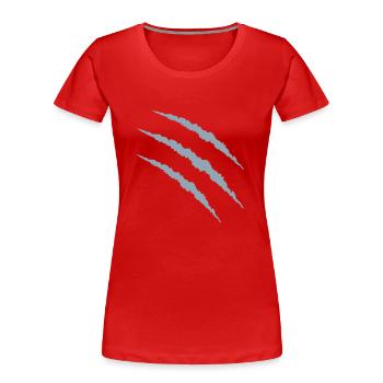 Claws 1 - Women's Premium Organic T-Shirt - red - Front - Mia (176cm)