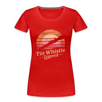 Fretless-Bass-Geschenk - Frauen Premium Bio T-Shirt - Rot - Vorne - Mia (176cm)