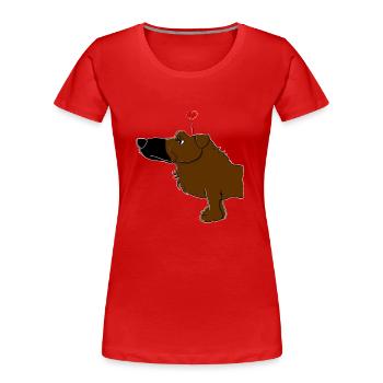 Comic - Hund "Balou" Wolly Sheepling - Frauen Premium Bio T-Shirt - Rot - Vorne - Mia (176cm)