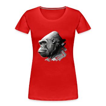 gorilla, Der Gorilla schweigt - Frauen Premium Bio T-Shirt - Rot - Vorne - Mia (176cm)