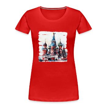 La cathédrale Saint-Basile, un monument célèbre - T-shirt bio Premium Femme - rouge - Devant - Mia (176cm)