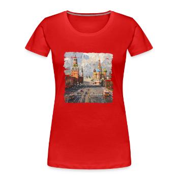 Der Roter Platz in Moskau - Frauen Premium Bio T-Shirt - Rot - Vorne - Mia (176cm)